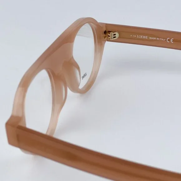 Loewe Women BRAND NEW Eyeglasses Shiny Light Pink Demo Round LW50009I 072